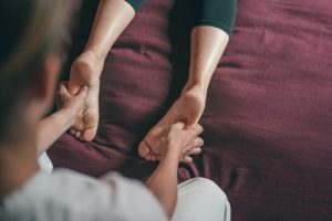 Ontspannende setting voor reflexologie